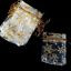 20x CHRISTMAS ORGANZA GIFT BAG WHITE WITH GOLD SNOWFLAKE 9cm x 7cm