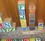 Vintage Lot of 73 Wood Wooden Alphabet Blocks Toys Children's Building Pictures