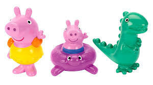 JazWares Peppa Pig Bath Squirtee 3 Pack - Peppa, George and Dino