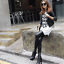 3XL Women‘s Shaping Leather Leggings Winter Warm Thick Velvet Matte Pencil Pants