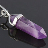 NATURAL CRYSTAL QUARTZ HEALING CHAKRA HEXAGONAL STONE PENDANT FOR NECKLACE