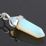 NATURAL CRYSTAL QUARTZ HEALING CHAKRA HEXAGONAL STONE PENDANT FOR NECKLACE