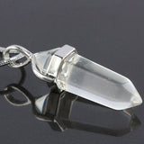 NATURAL CRYSTAL QUARTZ HEALING CHAKRA HEXAGONAL STONE PENDANT FOR NECKLACE