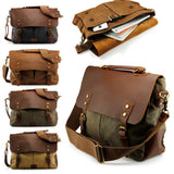 Style Men's Canvas Shoulder Casual School Military Messenger Travel Bag
