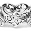 Siver Fever Filigree Hearts Adjustable Cuff Bangle Silver Antique