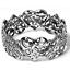 Siver Fever Filigree Hearts Adjustable Cuff Bangle Silver Antique