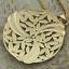 14k Solid Yellow and White Gold Leaf Design Swirl Circle Pendant
