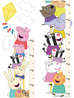 Peppa Pig Self Adhesive Wall Height Chart (WS021)