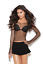 Fishnet long sleeve cami top. BLACK Women's Clothing Intimates Sleep sexy