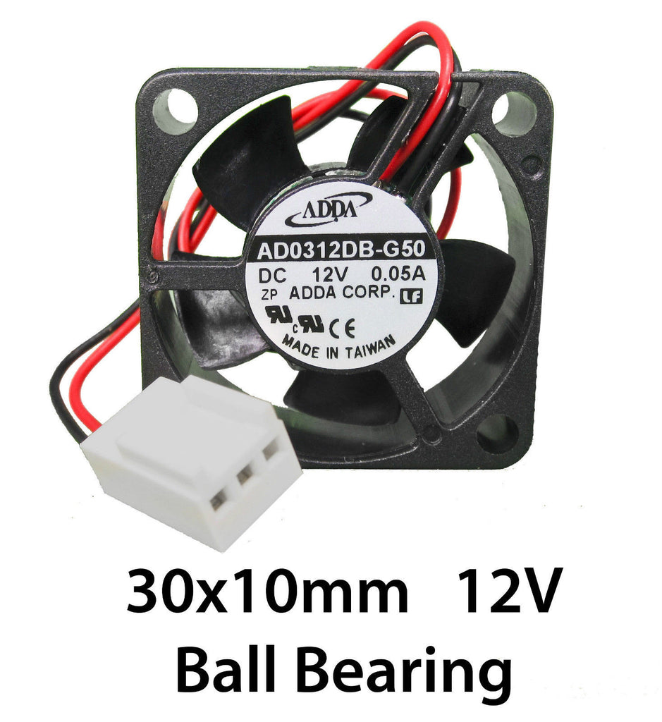 30mm 10mm New Case Fan 1.8CFM 12V DC Ball Brg 2 Pin PC CPU Computer Cooling 336