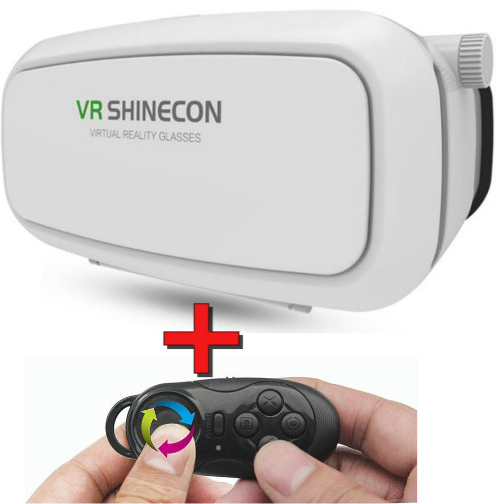 Universal 3D Virtual Reality VR SHINECON Game/Movie Cardboard Glasses+Gamepad w