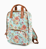 AQUA FLORAL PRINT CANVAS BACKPACK BAG WOMEN'S CLAIRE'S