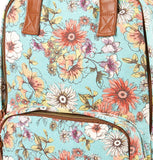 AQUA FLORAL PRINT CANVAS BACKPACK BAG WOMEN'S CLAIRE'S
