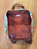 AQUA FLORAL PRINT CANVAS BACKPACK BAG WOMEN'S CLAIRE'S