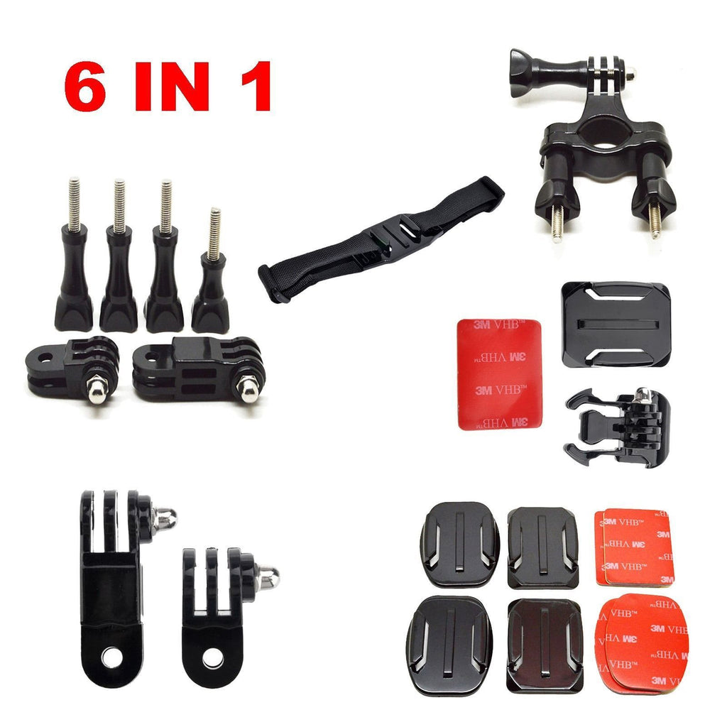 6in1 Bike Mount/Helmet Strap System Mount Kit Set for GoPro Hero 3+ 3 2 1 Camera