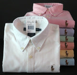 NEW POLO RALPH LAUREN WOMEN'S LONG SLEEVE OXFORD BUTTON DOWN SLIM FIT SHIRT TOP