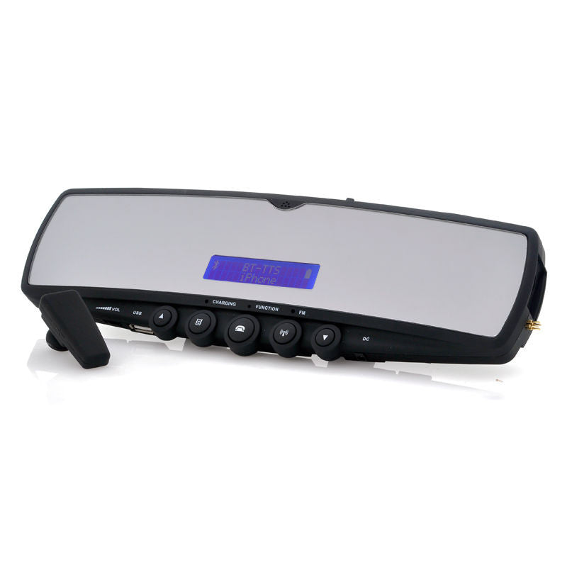 Car Rear View Rearview Mirror w/Bluetooth FM Transmitter LCD MP3 Player A2DP