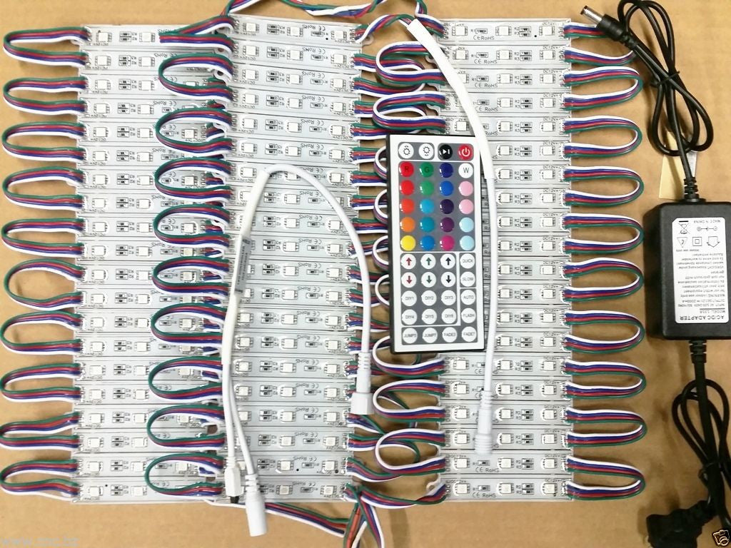 RGB 5050 SMD LED Module Light 12V Tape 60 Pcs X 3 LEDS Store Front Window Sign