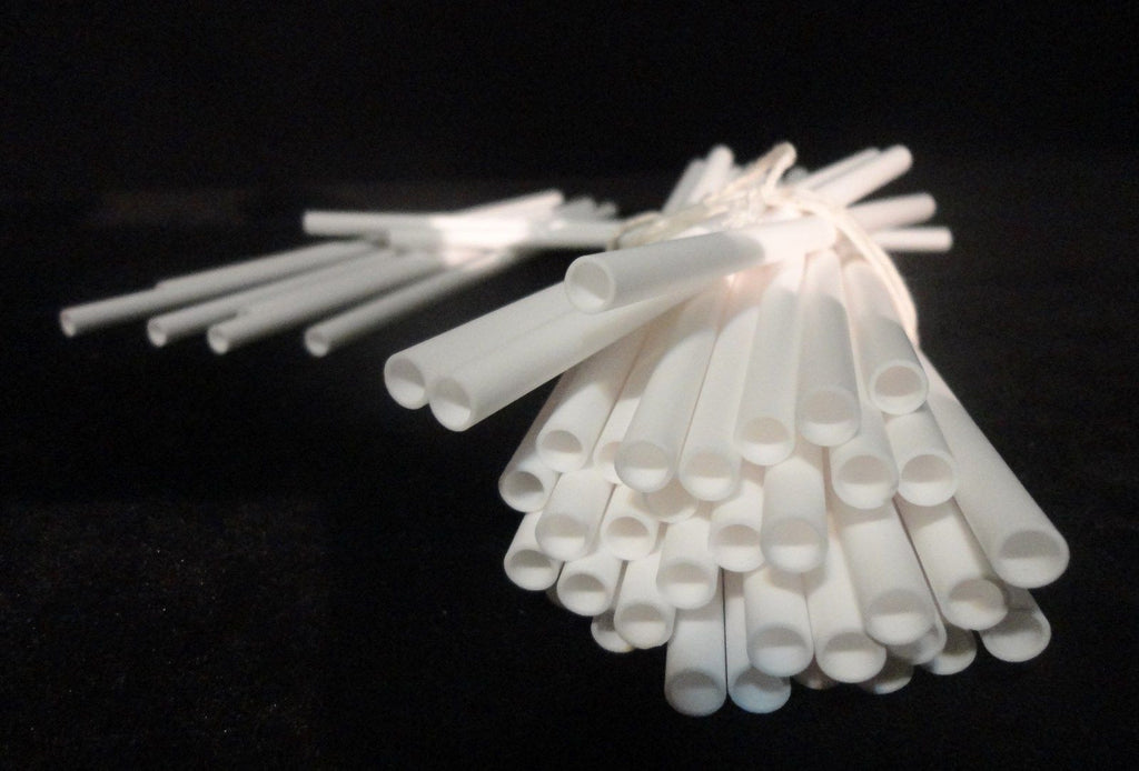 6.875" LONG HIGH PURITY SINGLE BORE ALUMINA CERAMIC TUBE REFRACTORY No.: 255