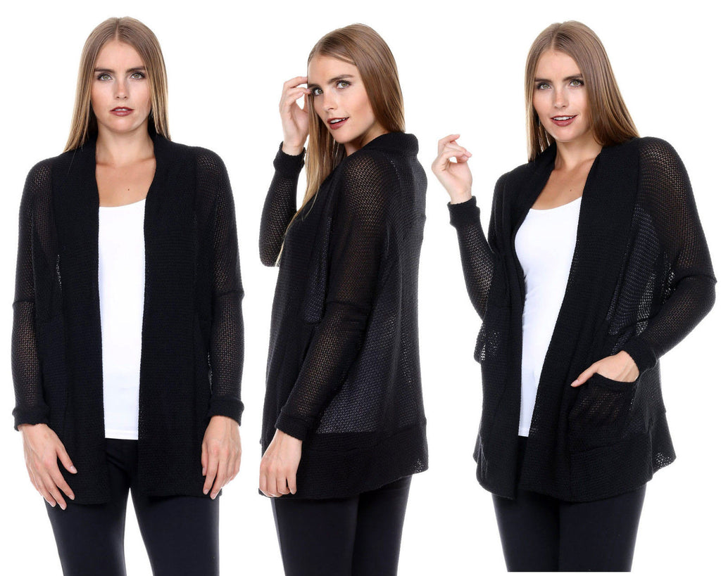Womens Casual Knitted Long Sleeve Cardigan Sweater Coat Jacket Outwear Knitwear