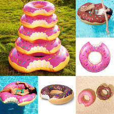 Donut Swimming Swim Float Ring Summer Water Sport Inflatable Pool Toys Large