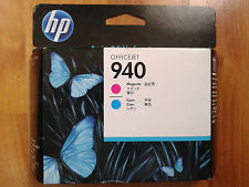 ORIGINAL HP 940 C4901A MAGENTA & CYAN PRINTHEAD PRINT HEAD. DATE: MAR 2016