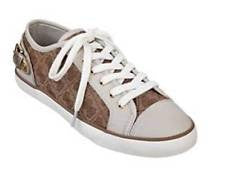 Women's Shoes Guess MACITA Lace Logo Fashion Sneakers Fabric Multi Brown