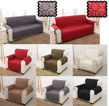 QUILTED DAMASK JACQUARD SLIP OVER COUCH SETTEE SOFA COVER PET PROTECTOR THROW