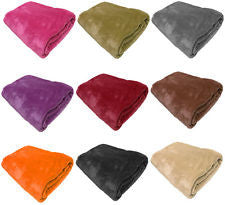 FAUX FUR FLEECE THROW SOFT WARM MINK LARGE SOFA BED BLANKET 10 COLOURS 3 SIZES