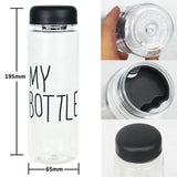 X2 "MY BOTTLE" 500ML Portable Clear Plastic Ice Fruit Juice Water Bottle Sport