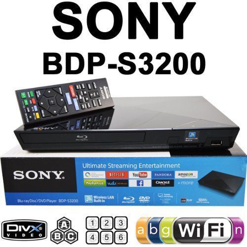 Sony BDP-S3200 DVD/Blu-Ray Disc Player-Ultimate Streaming Entertainment-WiFi USB