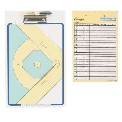 Champion Dry Erase 2 Sided Baseball Coach Coaching Board With Marker CBBA