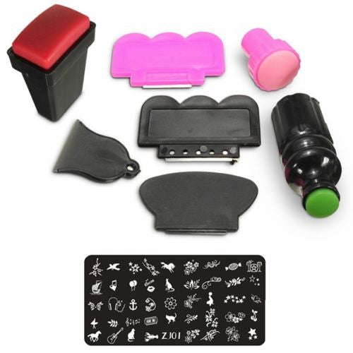 Nail Art Scraper Stamper Stamp Stamping Plate Tool Kit Set