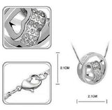 Silver Crystal Heart Pendant Necklace