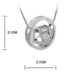 Silver Crystal Heart Pendant Necklace
