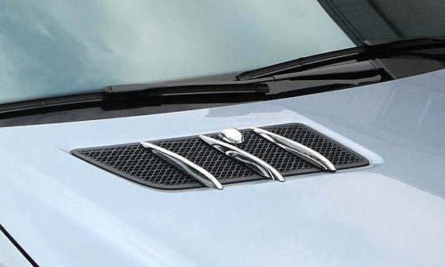 Mercedes W164 ML, X164 GL CHROME hood vent fin + nozzle cover trim ML350 GL450