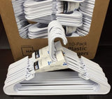 Lot 20 Mainstays Plastic Tubular Slotted White Adult Clothing Clothes Hangers