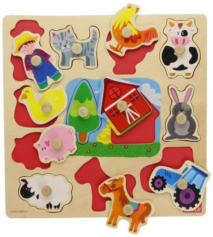 Goula Goula Wooden Farm Silhouettes Peg Puzzle
