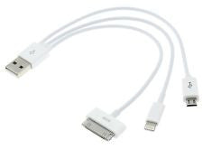3-in-1 Phone Charging&Data Sync Cable Fits Android Micro USB/Apple Device