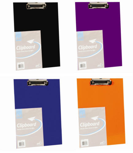 New Coloured A4 Clipboard Foolscap Paper Folder File Clip Board Office Organiser