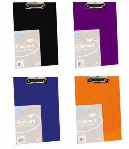 New Coloured A4 Clipboard Foolscap Paper Folder File Clip Board Office Organiser