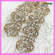 2016 crystal appliques bridal rhinestone sash wholesale Rose Gold Bridal Sash for wedding dresses