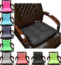 Chunky Dining Garden Tie-On Chair Cushion Seat Pads Polka Dots Spot Back Support