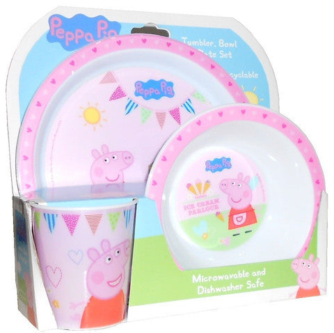 Spearmark Peppa Pig Tea Party Tumbler Bowl Plate Set