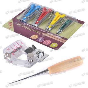 Fabric Bias Tape Maker Kit Sewing Quilting Binding Tool Guide Strip Set