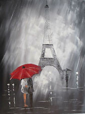 black white paris red large oil painting canvas modern french cityscape art