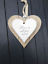 Vintage Style Natural & White Wood Double Heart Love Sign Decoration Gift
