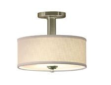 Contemporary fabric shade semi flush mount lamp ceiling lighting light fixture