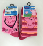 Girls Twin Pack Peppa Pig Design Kids Socks