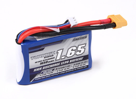 Turnigy 1650mAh 2S 40C Lipo Pack for H-King Sand Storm 1/12th 2WD Buggy